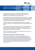 Sicherheit und Gesundheit für Helferinnen und Helfer in der Flüchtlingshilfe