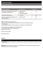 Transparenzpapier – Thema: Weimarer Republik